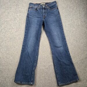 Levis Wedgie Bootcut Jeans Womens 27 Blue High Rise Button Fly Premium Denim